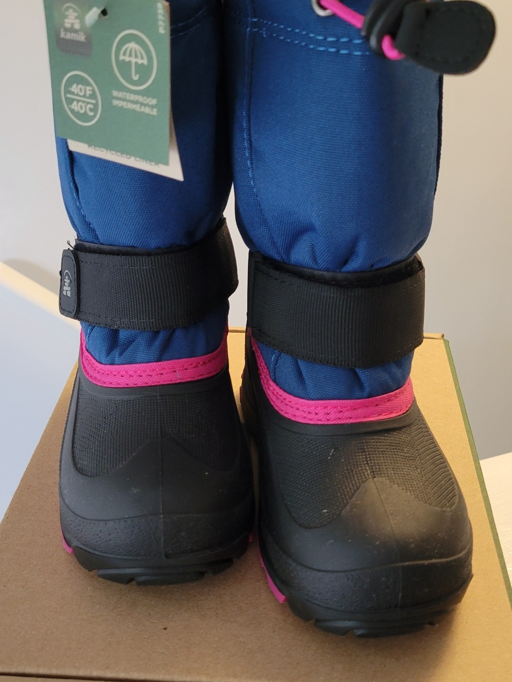 NIB - Kamik Kids Rocket Winter Boots in Navy and Pink Size 11 Girls - Picture 6 of 6